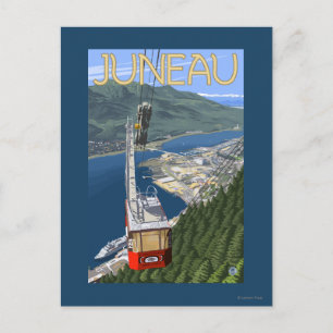 Tram over Juneau, Alaska Vintage Travel Poster Postcard