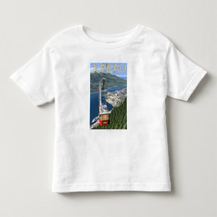 Tram over Juneau, Alaska Vintage Travel Poster Toddler T-shirt
