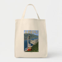 Tram over Juneau, Alaska Vintage Travel Poster