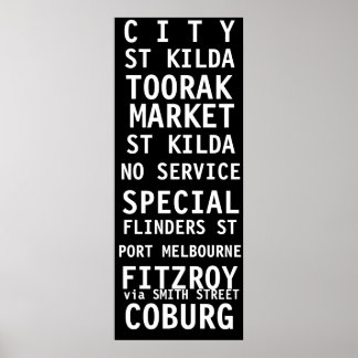 TRAM SCROLL MELBOURNE VINTAGE POSTER