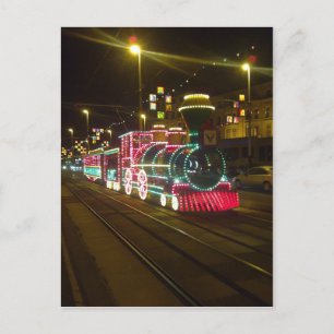 Tram Train - Blackpool Illuminations Postcard