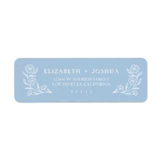 Trame florale bleu Dusty Adresse de retour
