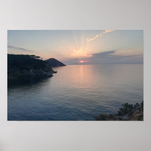 Tramonto sul mare   Coastal Sunset Photography Poster