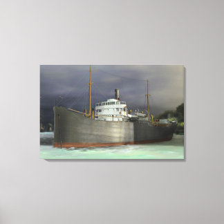 Tramp Steamer Nautical and Maritime Art Canvas Print
