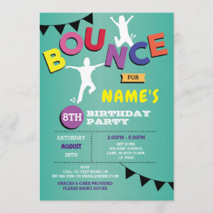 Trampoline Anniversaire Invitation Jump Bounce Par