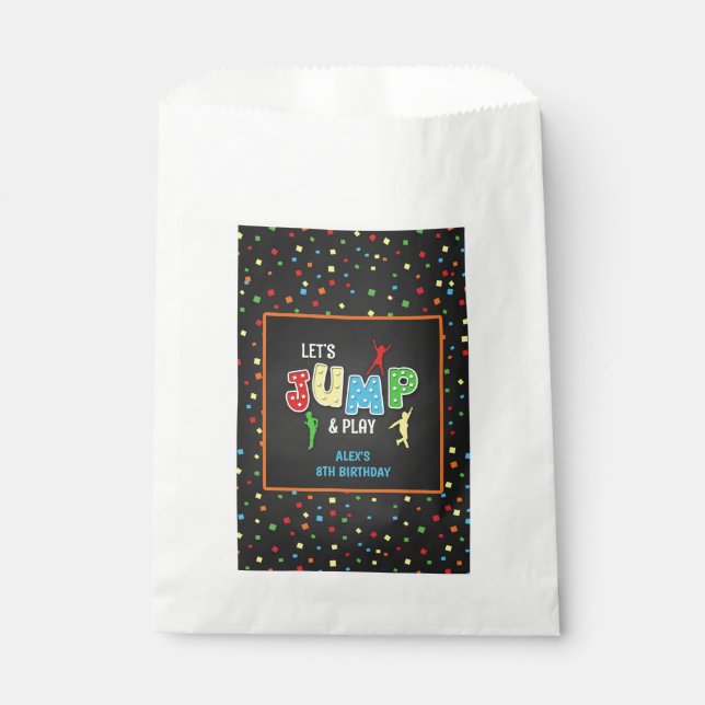 Trampoline Birthday Favour Bag - Boy (Front)