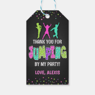 Trampoline Birthday Party Favour Tag - Girl