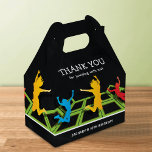 Trampoline Birthday Thank You Favour Box<br><div class="desc">Kids birthday thank you party favour boxes featuring a plain black backdrop,  trampoline courts,  kids jumping and flying through the air,  and a thank you template that is easy to customize.</div>