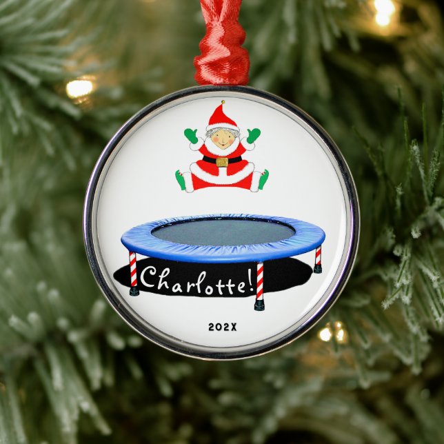 Trampoline Christmas Keepsake 2026 Metal Ornament (Tree)