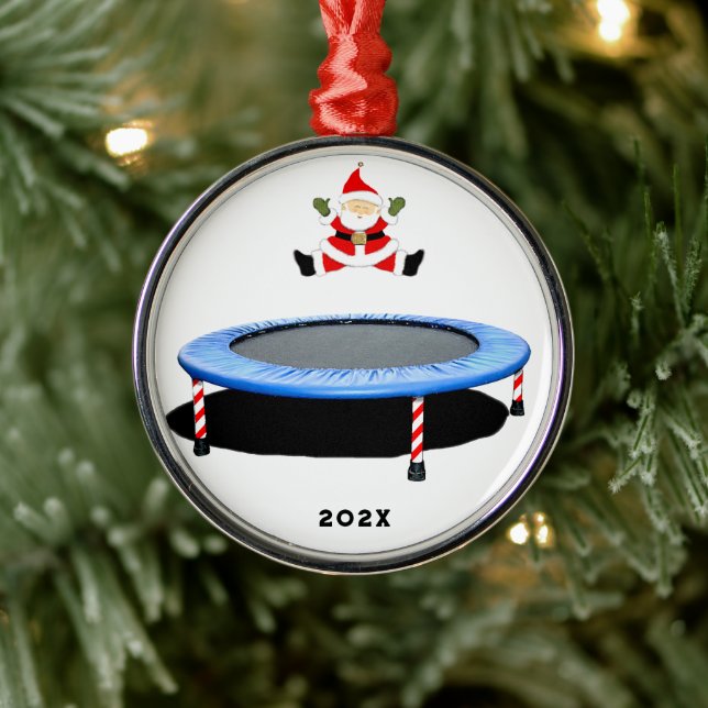 Trampoline Christmas Metal Ornament (Tree)
