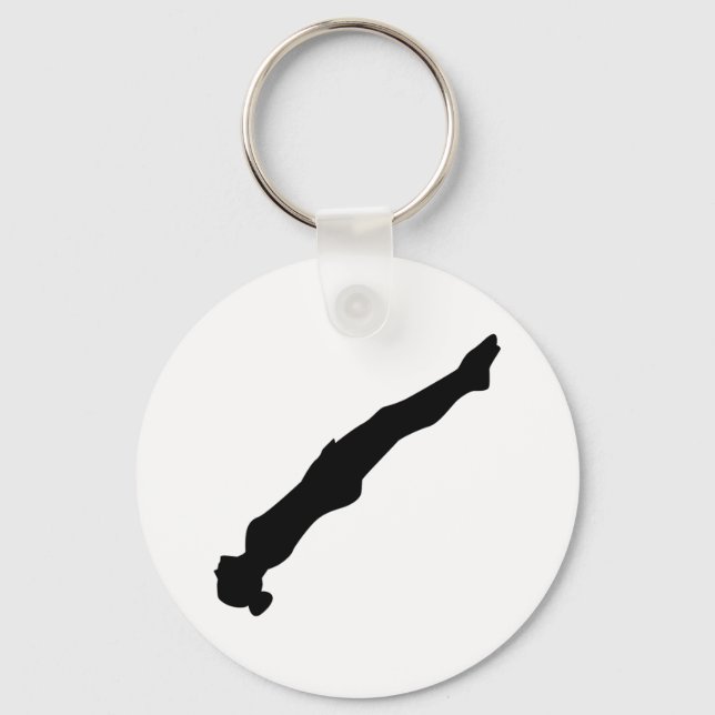 Trampoline girl woman keychain (Front)