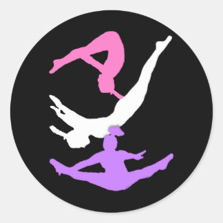 Trampoline gymanst classic round sticker