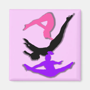 Trampoline gymnast square magnet