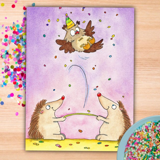 Trampoline Happy Birthday postcard by Nicole Janes (Creator Uploaded)