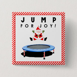 Trampoline Holiday Gift 2 Inch Square Button