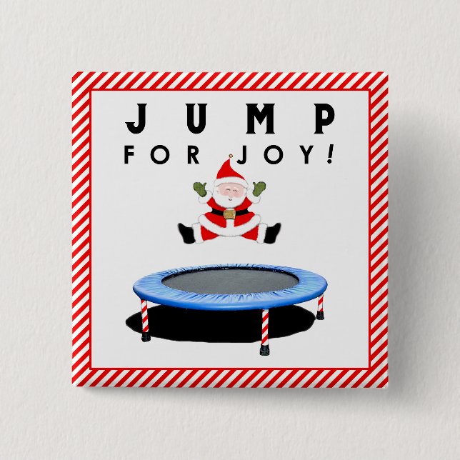 Trampoline Holiday Gift 2 Inch Square Button (Front)