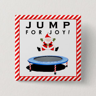 Trampoline Holiday Gift 2 Inch Square Button