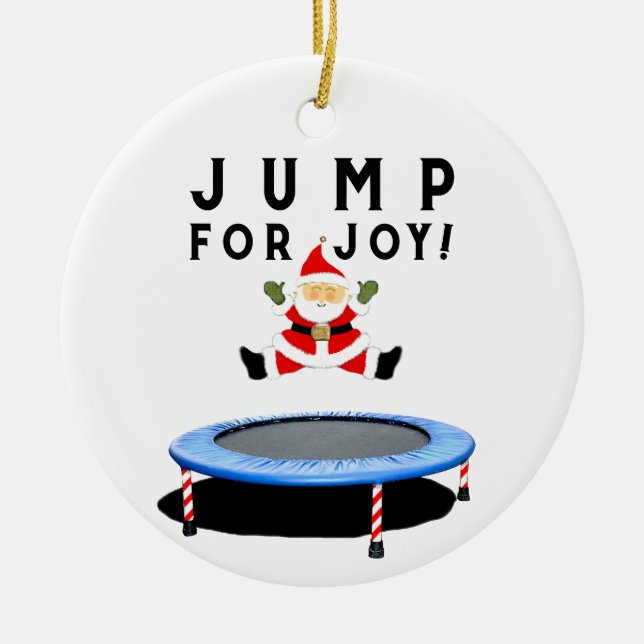 Trampoline Holiday Keepsake Ceramic Ornament (Front)