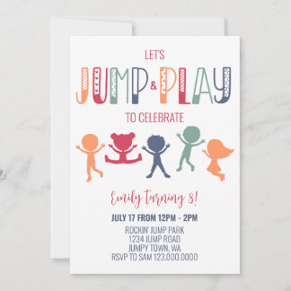 Trampoline Jump and Play Invitation de fête d'anni