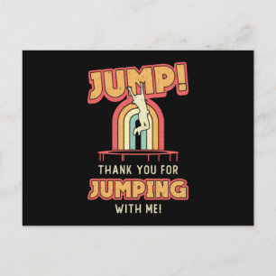 Trampoline Jump Thank You Gymnast Trampolining Postcard
