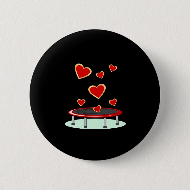 Trampoline Jumping Heart Sticker  2 Inch Round Button (Front)