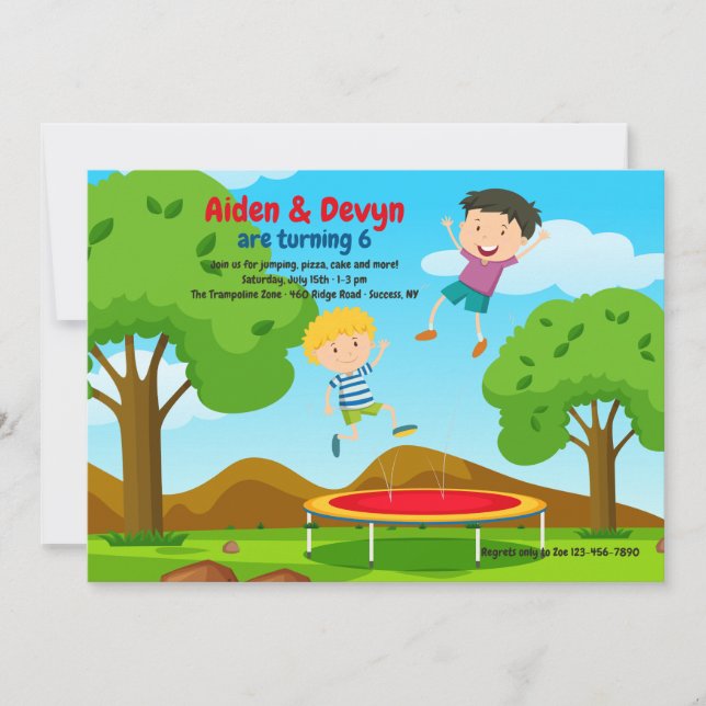Trampoline Jumping Invitation (Front)