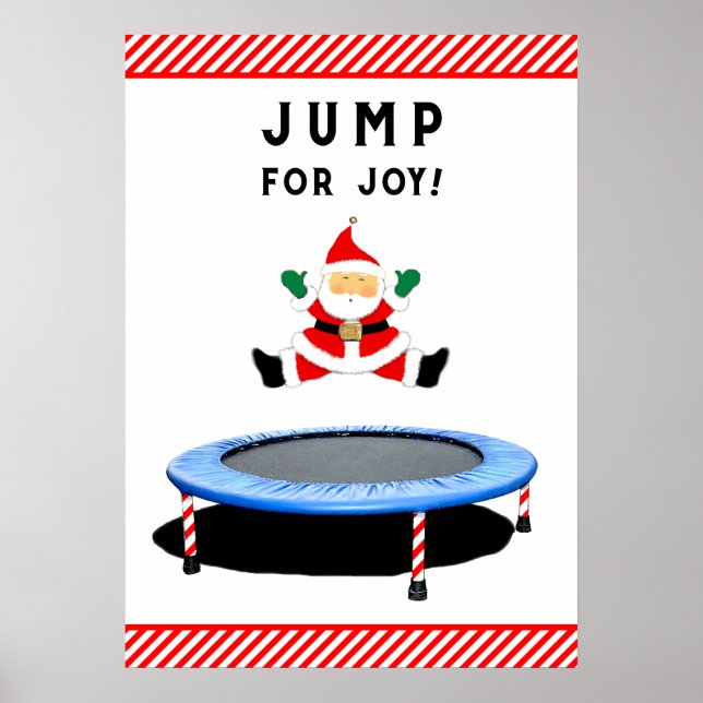 Trampoline Jumping Santa Claus Poster (Front)
