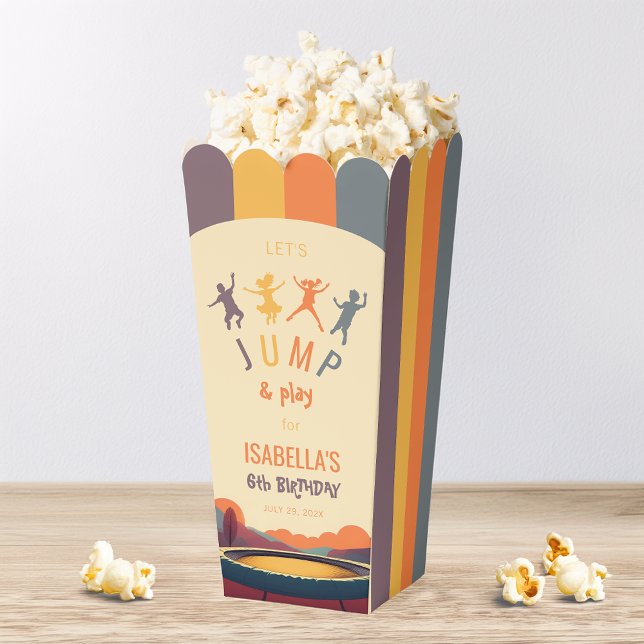 Trampoline Kid Birthday Party Jump and Play Retro Favor Box (Creator Uploaded)