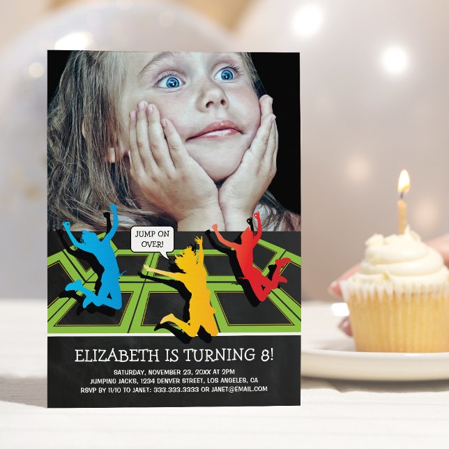 Trampoline Park Kids Birthday Party Photo Invitation (Creator Uploaded)