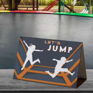 Trampoline Park Let's Jump Orange Birthday Party Thank You Card