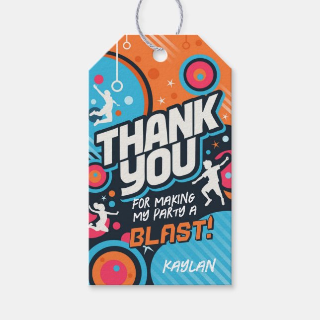 Trampoline Party Favours Thank You Tag (Front)