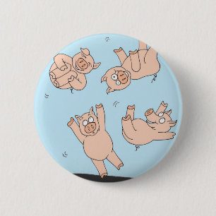 Trampoline Pigs 2 Inch Round Button