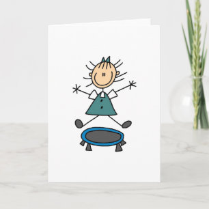 Trampoline Stick Figure Card