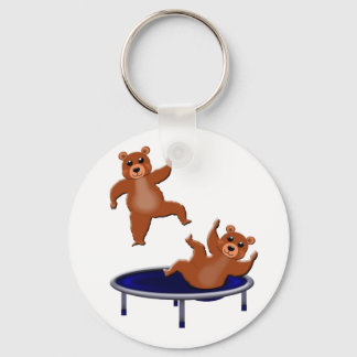 trampolining bears keychain