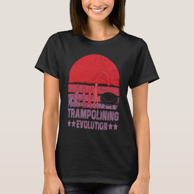 Trampolining Evolution Jumping Trampoline Gymnasti T-Shirt (Front)