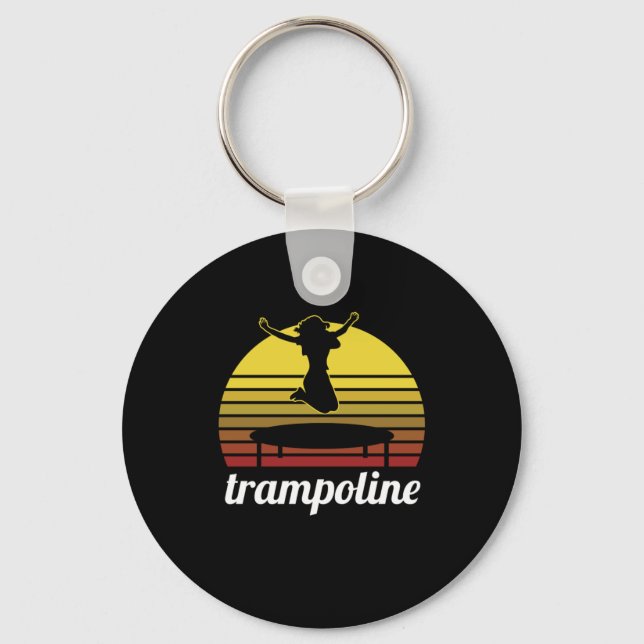 Trampolining Gymnastics Gymnasts Fitness Exercise  Keychain (Front)