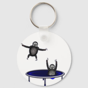 trampolining sloths keychain