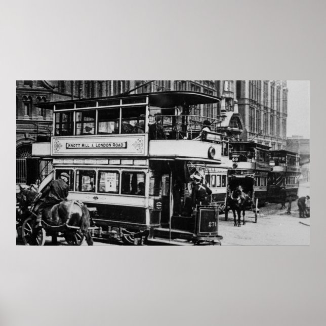 Trams in Manchester, c.1900 Poster (Front)