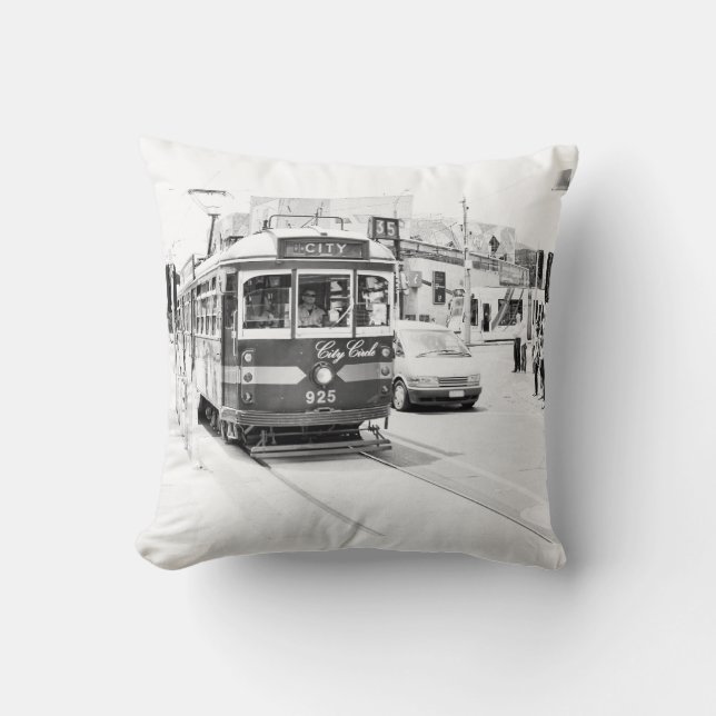 Trams Throw Pillow (Front)