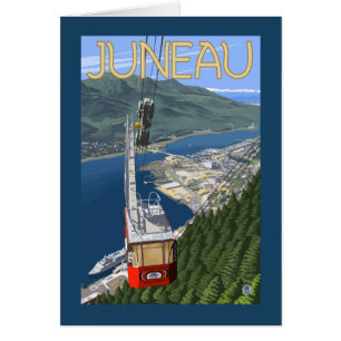 Tramway au-dessus de Juneau, Alaska Poster Vintage