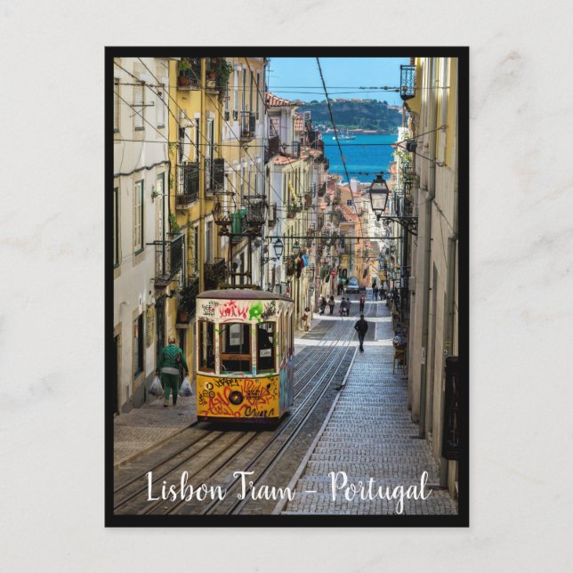 Tramway de Lisbonne. Ville de Lisbonne, Carte post (Devant)