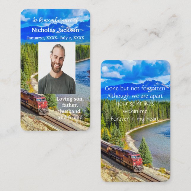 Tramway ferroviaire de la carte mémoire Memorial (Devant / Derrière)