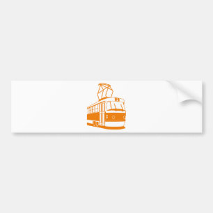Tramway transportation electric bumper sticker