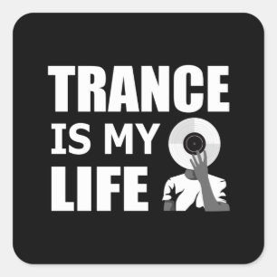 Trance Techno Music Rave DJ House Dance Gift Idea Square Sticker