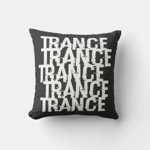 Trance Typographic Pattern Throw Pillow