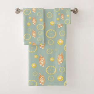 tranche de citron et motif de chat