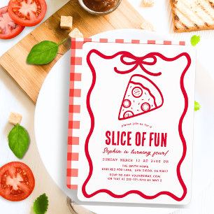 Tranches de plaisir Invitation d'anniversaire Pizz