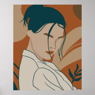 trandy fashion potrait with boho colour poster
