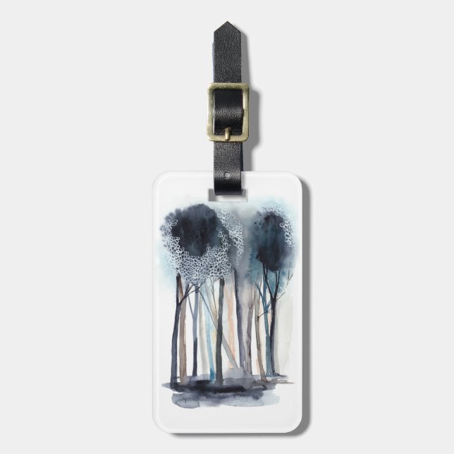 Tranquil Abstract Trees Luggage Tag (Front Vertical)