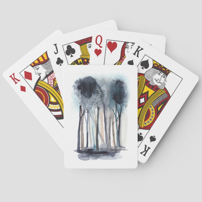 Tranquil Abstract Trees Playing Cards (Back)